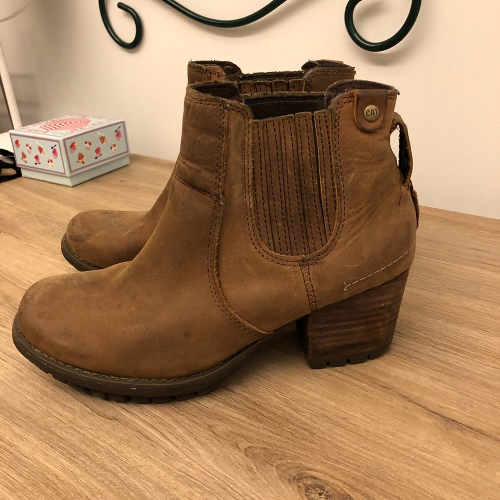 CAT Brown Suede Leather Ankle Boots
